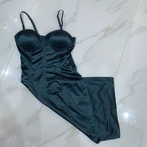 Emerald green midi dress